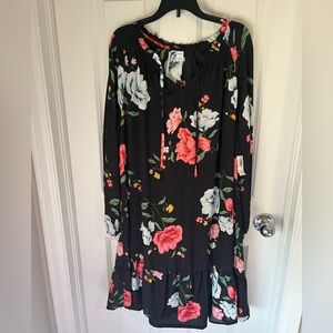 Old Navy Black Dress with Floral Print